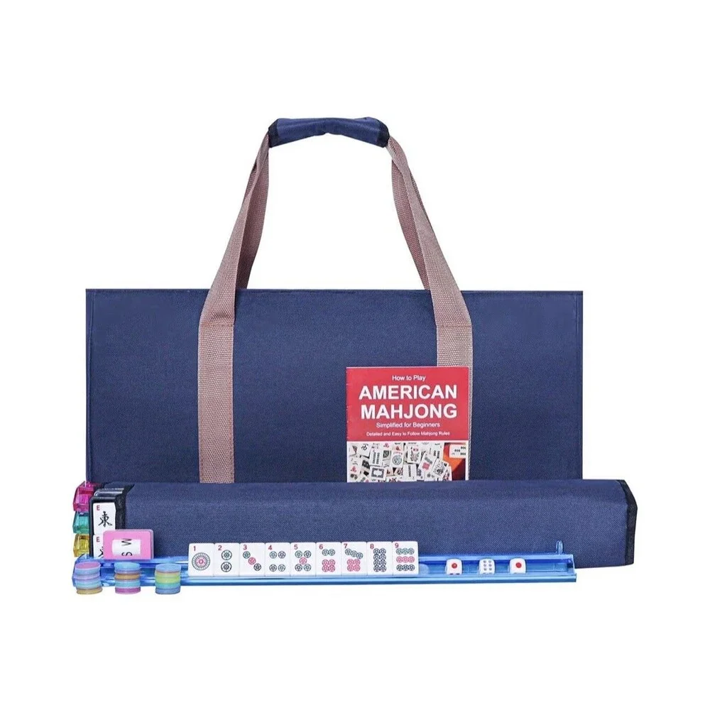 Portable American Mahjong Set with 166 Durable Tiles and Accessories Included